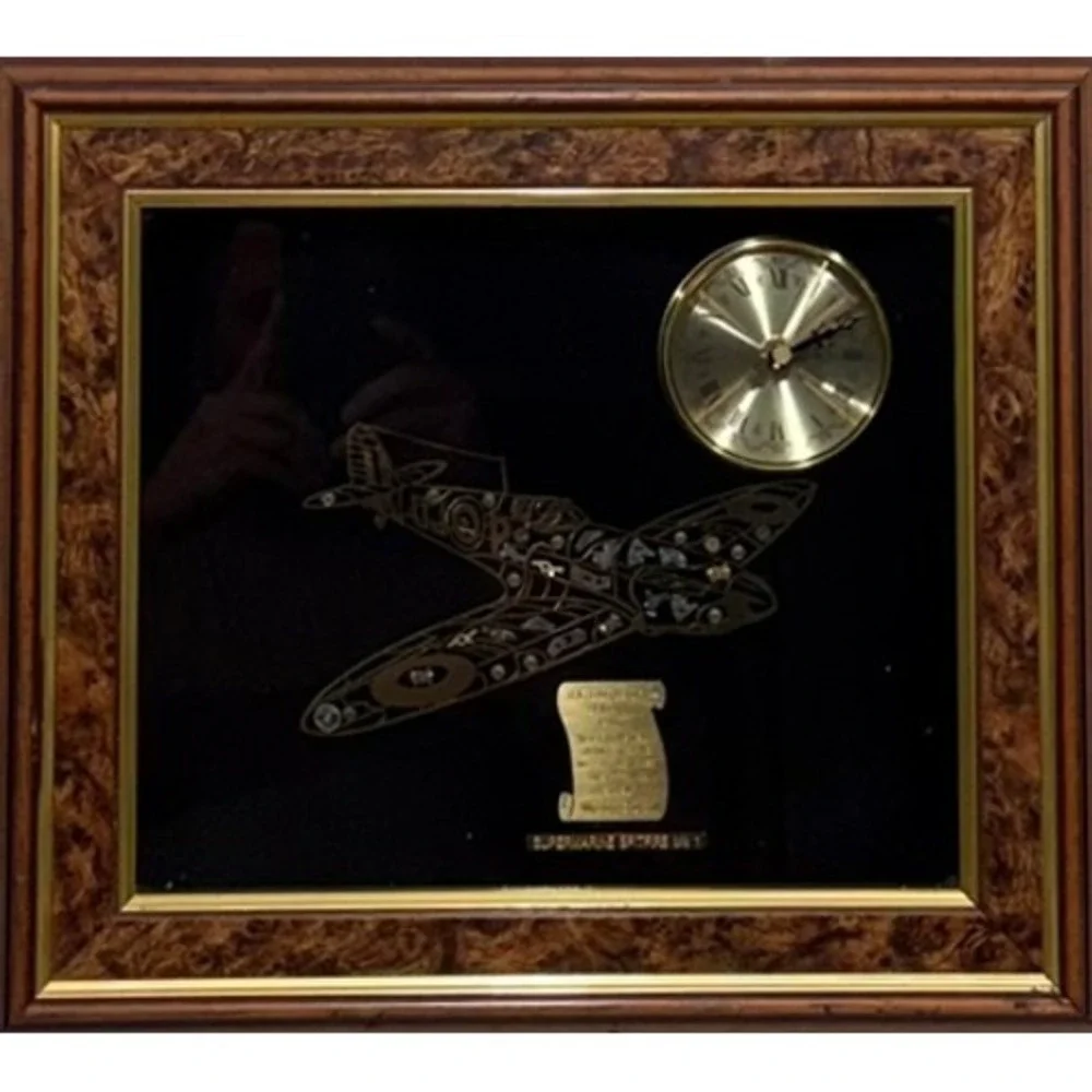Battle of Britain Supermarine Spitfire Mk 1 Watch Movement Art Wall Clock Frame